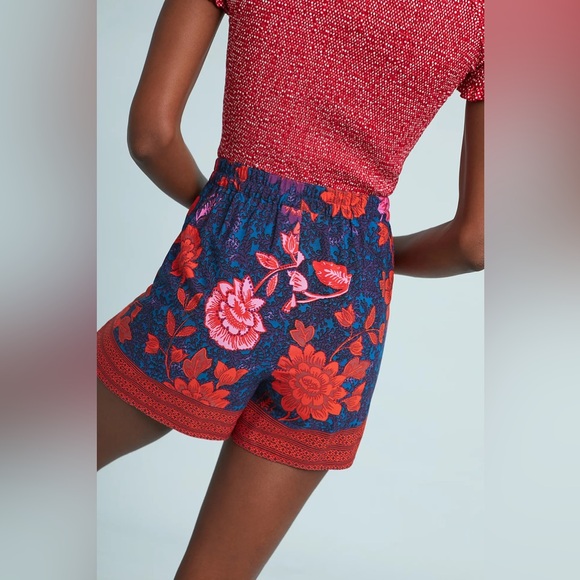 Anthropologie ett:twa High Waist Wynnewood Floral Printed Shorts Shorts Sz L - Picture 4 of 10